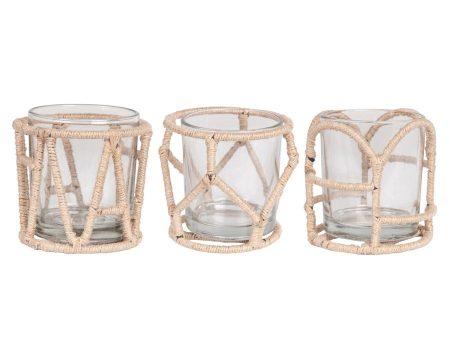 Amine Jute & Metal Votive - Set of 6 Online