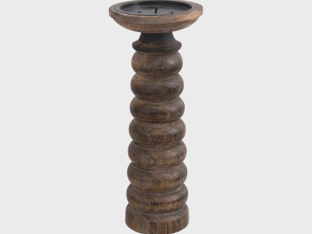 Mango Wood 10 Candle Holder - 2  Pillar Cheap