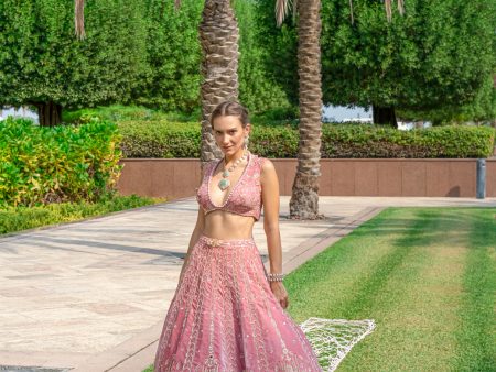 Victoria rose Pink Lehenga set For Cheap