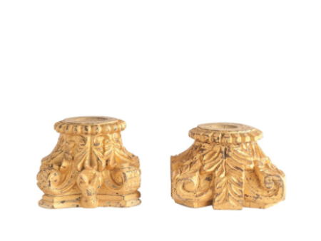 Distressed Gold Wood Candleholder Online