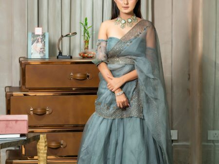 Aqua blue lehenga set Online Hot Sale