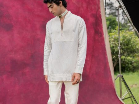 White Dahlia Kurta Set For Cheap